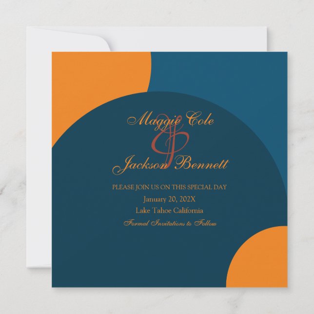 Reserve A Data Círculo Moderno Salvar a Data (Verso)