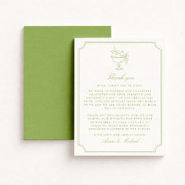 Reserve A Data Citrus Green Double Frame Wedding Thank You card