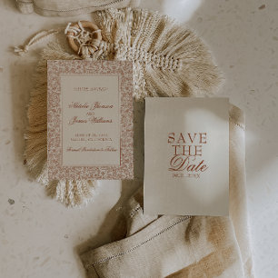 Reserve A Data Classe Casamento Floral Boho Laranja Queimada Terr
