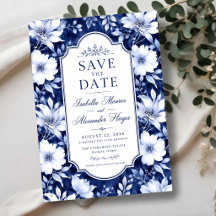 Classic Blue and White Flotal Botanical