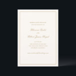 Reserve A Data Classic Border Ivory and Gold Timeless Wedding<br><div class="desc">A classic and timeless design.</div>