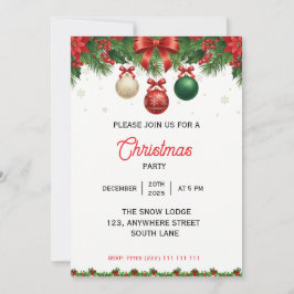 Reserve A Data Classic Christmas  Holiday Party Invitation