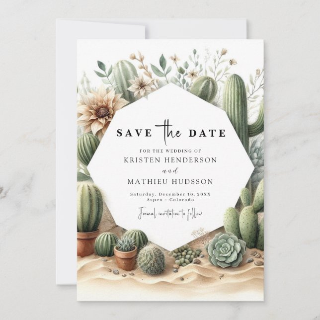 Reserve A Data Classic Earthy Cactus Wedding (Frente)