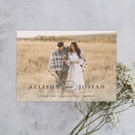 Reserve A Data Classic Elegant Typography Names Photo Wedding
