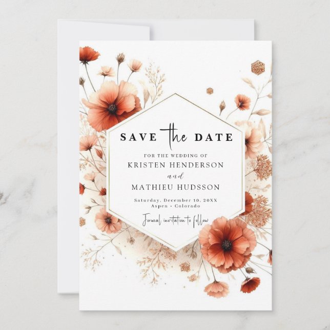 Reserve A Data Classic Floral Terracotta Wedding (Frente)