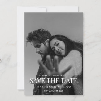 Reserve A Data Classic Formal Black & White Overlay Photo Wedding