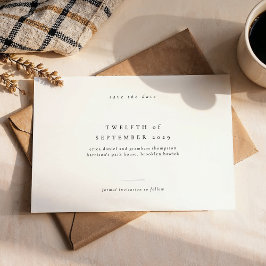 Reserve A Data Classic Minimal Wedding Save the Date Invitation