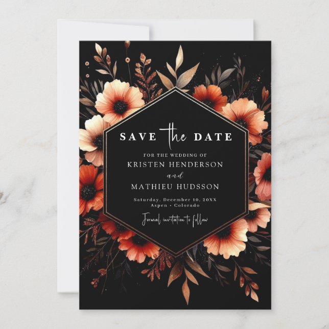 Reserve A Data Classic Romantic Terracotta Wedding (Frente)