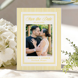Reserve A Data Classic Yellow Stripes Photo Wedding