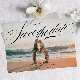 Reserve A Data Clássica Caligrafia Preta Clássica Foto do Código 