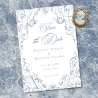 Clássico Casamento Floral em Azul Poeirado Elegant