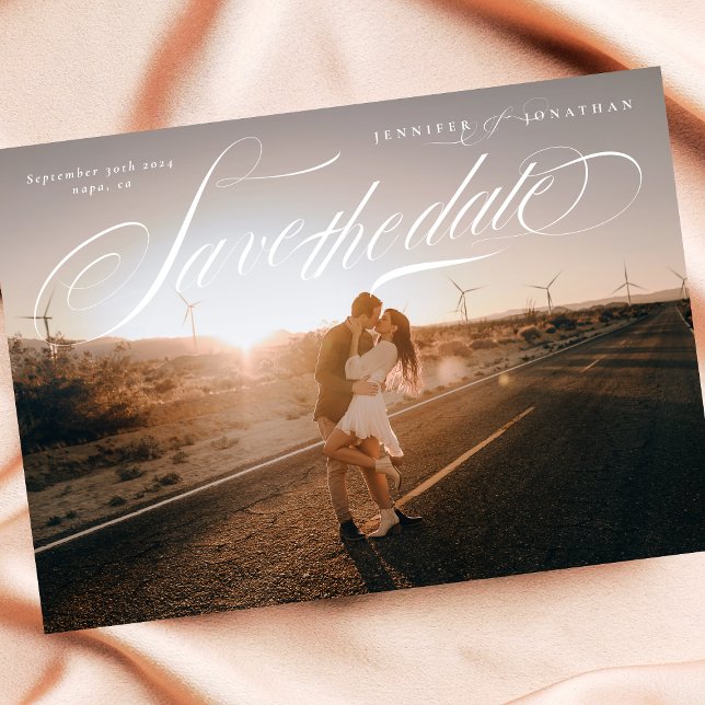 Reserve A Data Clássico de Caligrafia Elegante Código QR Dois Fot (Criador carregado)