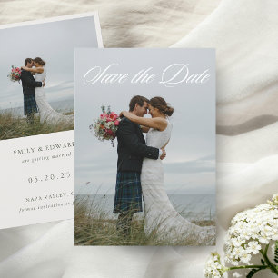 Reserve A Data Clássico Elegante Duas Fotos de Casamento Salve a 
