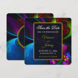 Reserve A Data Clássico Moderno Elegante Padrão Floral #902 Casam