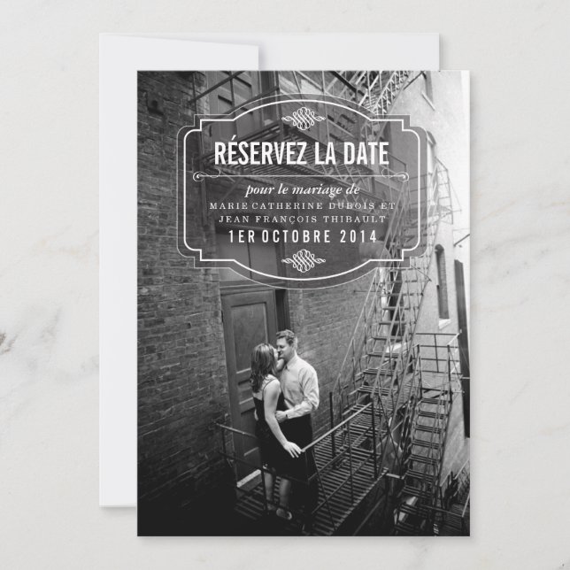 Reserve A Data Classique et Élégante Réservez la Date (Frente)