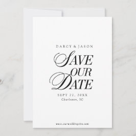 Reserve A Data Classy Black and White Elegant Save the Date Card