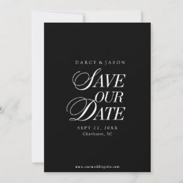 Reserve A Data Classy Black and White Elegant Save the Date Card