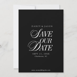 Reserve A Data Classy Black and White Elegant Save the Date Card