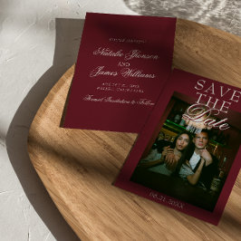 Reserve A Data Classy Burgundy White Old Money Photo Wedding