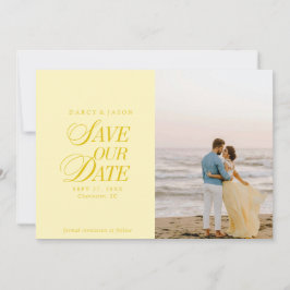 Reserve A Data Classy Butter Yellow Elegant Save the Date Card