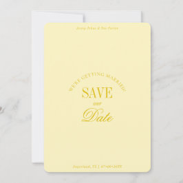 Reserve A Data Classy Butter Yellow Elegant Save the Date Card