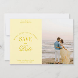 Reserve A Data Classy Butter Yellow Elegant Save the Date Card