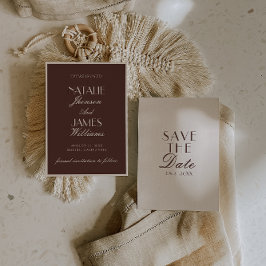 Reserve A Data Classy Chocolate Brown Ivory Old Money Wedding