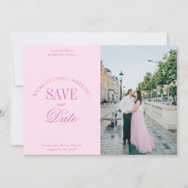Reserve A Data Classy Pastel Pink Elegant Save the Date Card