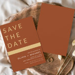 Reserve A Data Classy Terracotta Salve a Data que Elegante Dourad<br><div class="desc">Elegante Boho Terracotta - Laranja queimado e Cartões salve a data Dourados. Os Cartões salve a data contêm uma moderna tipografia cursiva escrita escrita escrita escrita escrita escrita escrita escrita que é elegante,  simples e moderna a ser usada depois da simples celebração do dia de casamento minimalista.</div>