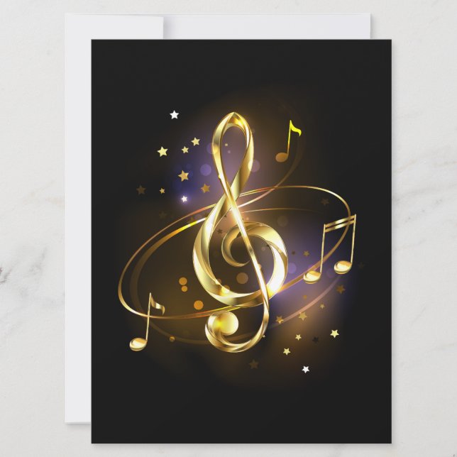 Reserve A Data Clave de Sol Musical de Ouro (Frente)
