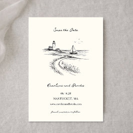 Reserve A Data Coastal Hand Drawn Black & White Wedding