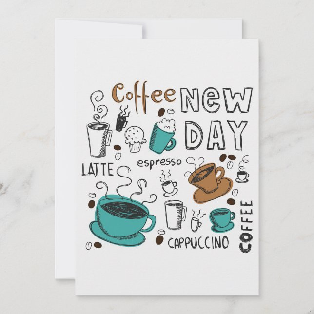 Reserve A Data Cobrança De Café Com Sobrecarga De Café Para Novo  (Frente)