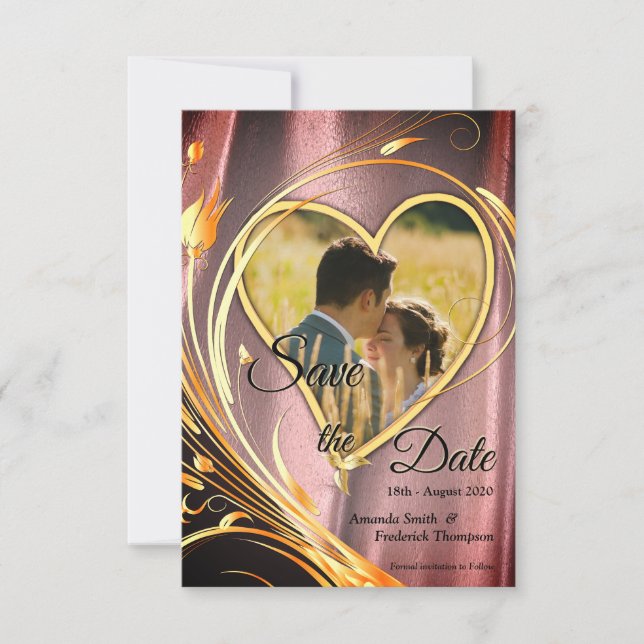 Reserve A Data Cobre/Latino e Flor Gráfico (Frente)