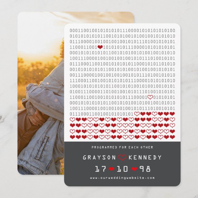 Reserve A Data Código Binário Simples de Foto Programada para o A (Frente/Verso)