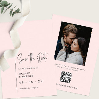 Reserve A Data Código de Foto e QR de Bush Moderno Simples