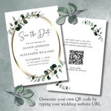 Código QR atualizado Eucalyptus Greenery Dourado