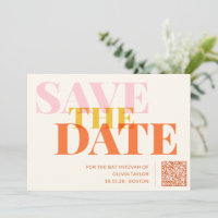 Código QR Bat Mitzvah Retro Moderno Rosa e Laranja