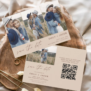 Reserve A Data Código QR Boho Salvar Data 4 Elegante de Foto