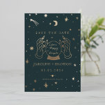 Reserve A Data Código Qr das Estrelas Douradas<br><div class="desc">Douradas estrelas Lua Celestial Código Qr Salvar Data</div>