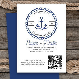 Reserve A Data Código QR de Âncora Náutica Casamento Guardar o Ca