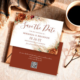 Reserve A Data Código QR de Caligrafia Elegante Floral Casamento 