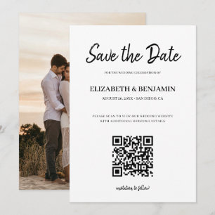 Reserve A Data Código QR de Caligrafia Elegante para Foto Salvar 