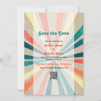 Código QR de Casamento Colorido Retro Arco-íris Ex