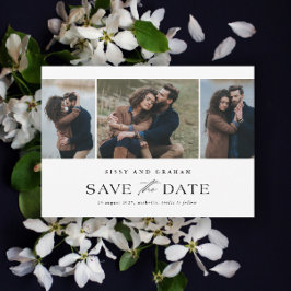 Reserve A Data Código QR de Cásamento com 3 Fotos Elegante