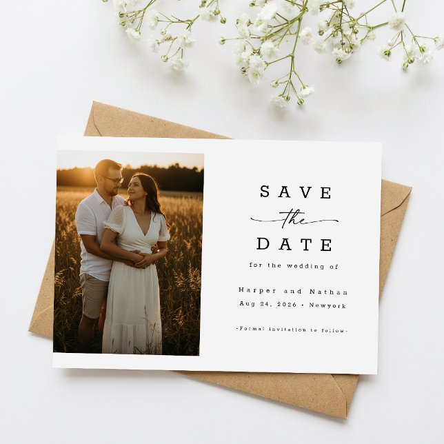 Reserve A Data Código QR de casamento com foto simples e moderno (Criador carregado)