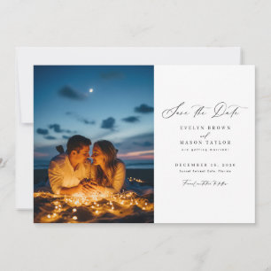 Reserve A Data Código QR de Casamento de Foto Minimalista Moderno