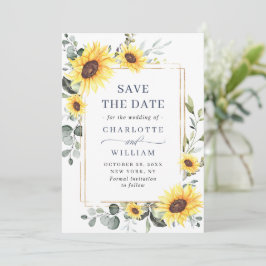 Reserve A Data Código QR de casamento de girassóis elegantes e eu