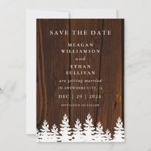 Reserve A Data Código QR de Casamento de Outono Inverno Madeira R