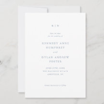 Código QR de casamento simples em azul poeirento e