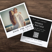 Código QR de Foto de Câmera Instantânea Casamento
